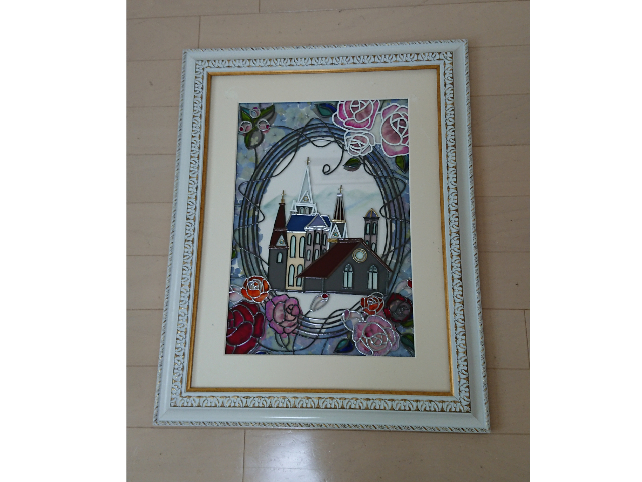 押し花とグラスアートのコラボ作品