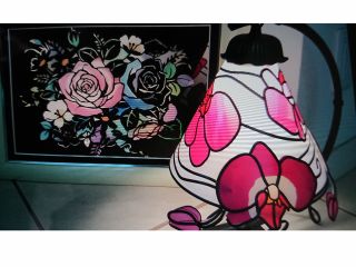 グラスアートでランプ&シルエットアートの薔薇