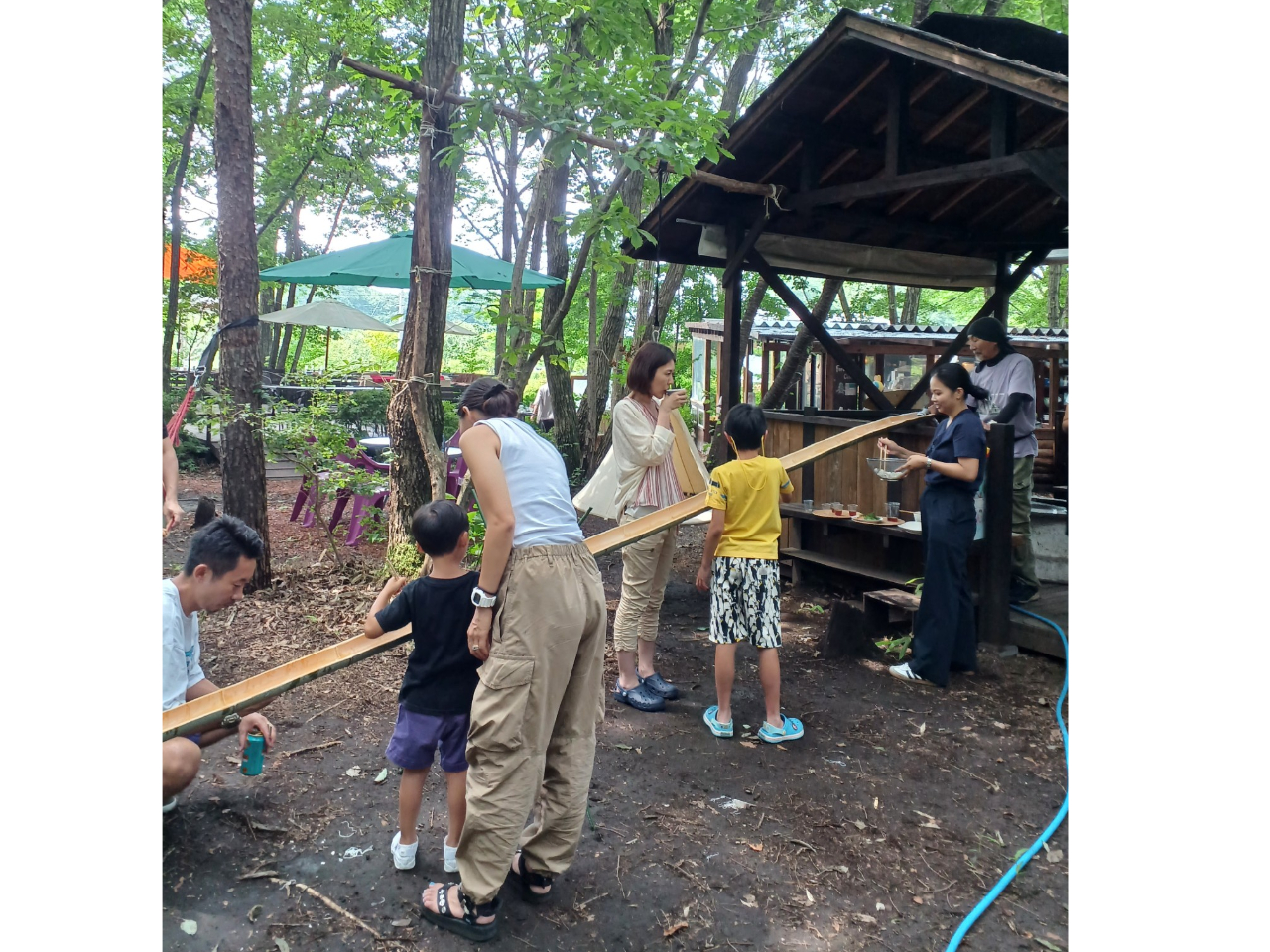 8月限定価格】流しそうめん 5m 安全設計・天然竹の美しい見た目 9月