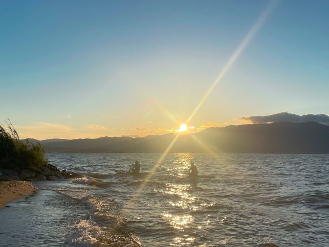 夕日を見ながらsunset sup!