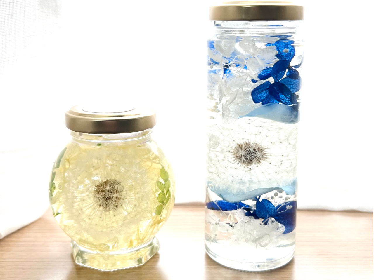 アイクローバーオリジナル、たんぽぽ綿毛を使ったハーバリウムづくりも体験いただけます