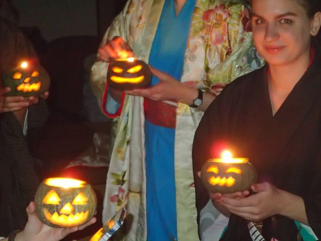 田舎暮らし体験例:ハロウィンランタン作り
