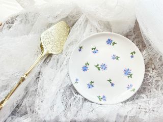 矢車菊散らしのプレート【体験作品】