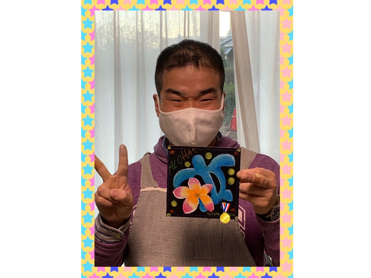 とても素敵な感性&タッチの持ち主の生徒さん。素敵な作品と笑顔で周りの方々も癒されちゃう。私こそご縁に感謝します。ありがとうございました。!(^^)!