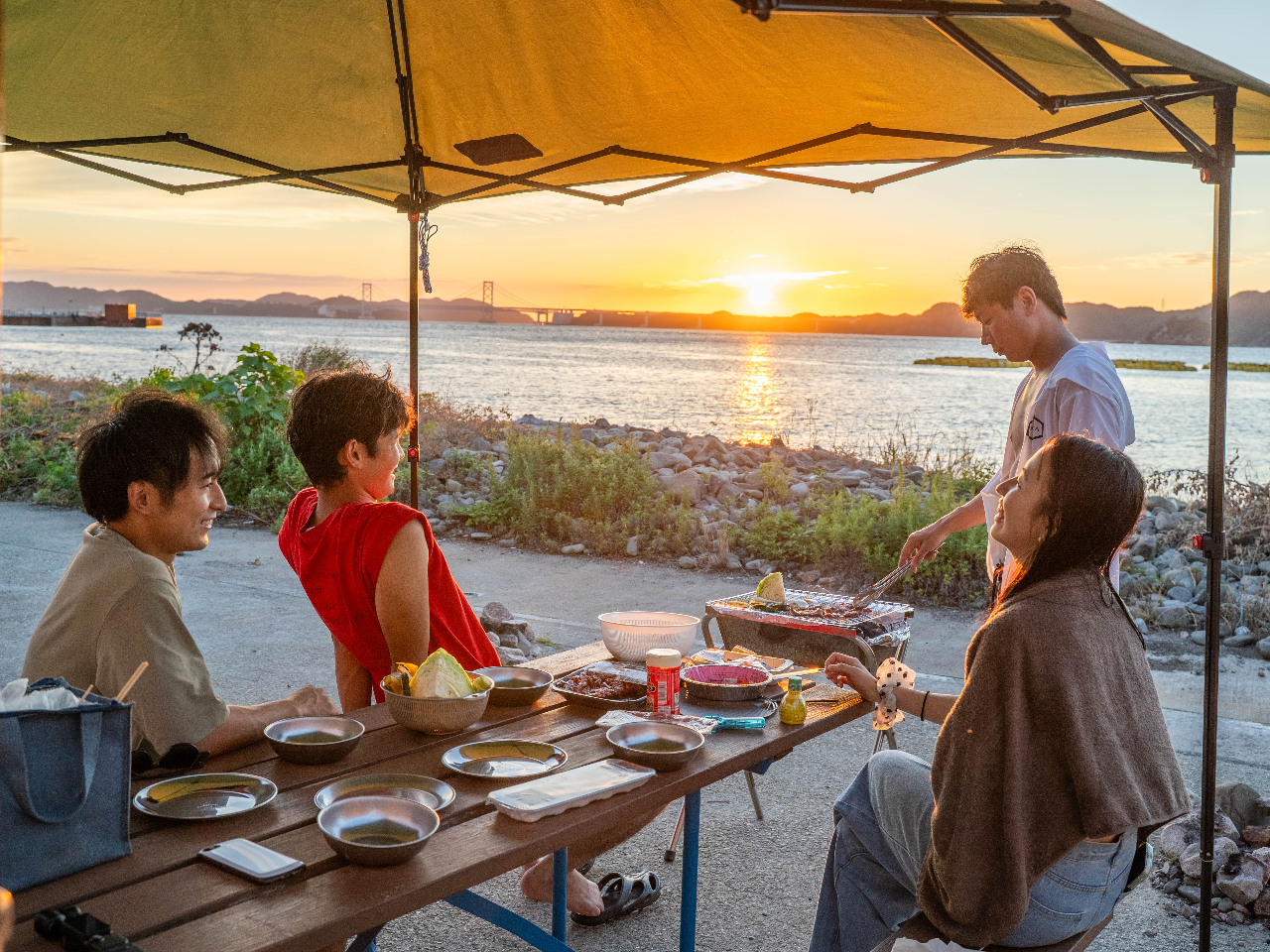 思い切り遊んだ後はBBQで腹ごしらえ