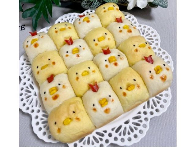 にわとりとひよこのちぎりパン