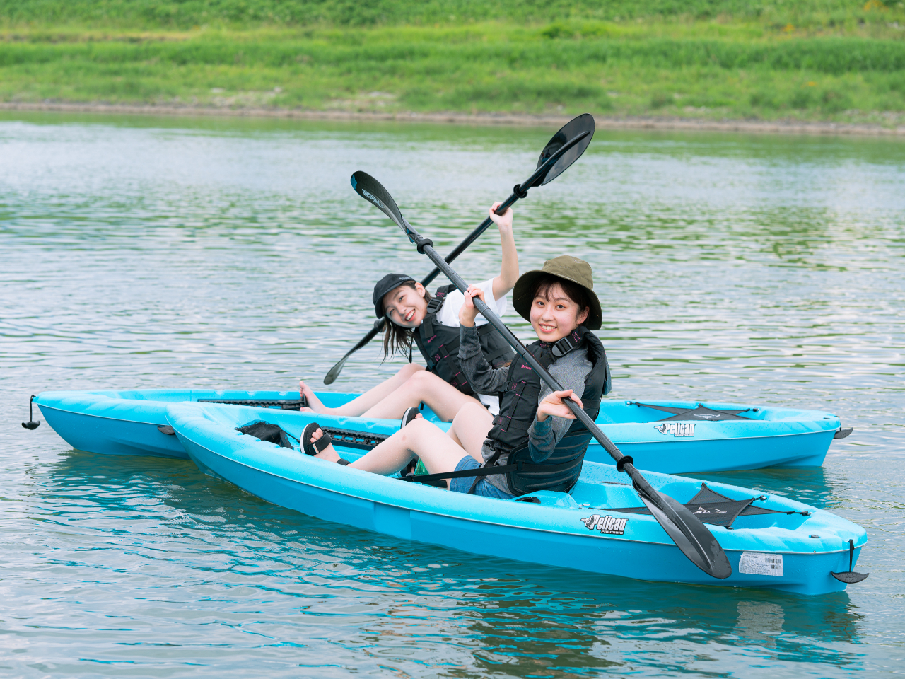 シットオンカヤックなので初心者の方でも安心して漕ぎ出せます!