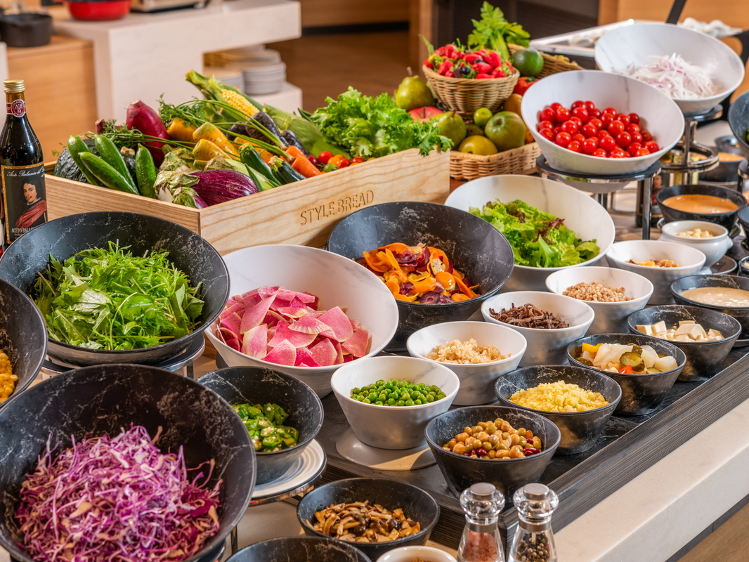 野菜の種類が豊富なサラダコーナー