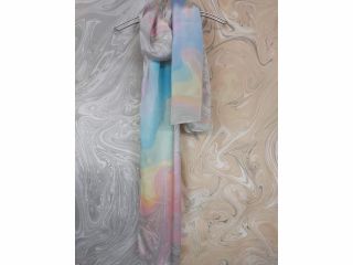 墨流し染シルクショール