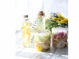 ボタニカルキャンドル1つとハーバリウムMサイズ1本、お作り頂けます♪