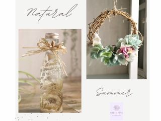 「ハーバリウム」と「紫陽花のミニリース」のレッスンです。