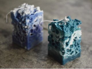 空洞だらけのアーティスティックなグラデーションキャンドル☆