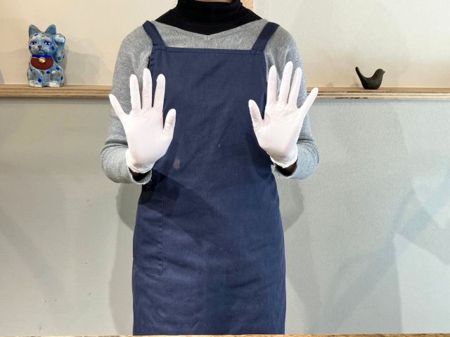 エプロン&手袋ございますので、手ぶらでも大丈夫