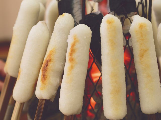 炭火で焼くきりたんぽは格別(^^)/