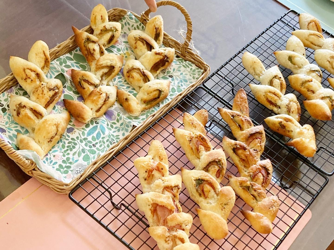 炊く前のお米からベーコンエピ