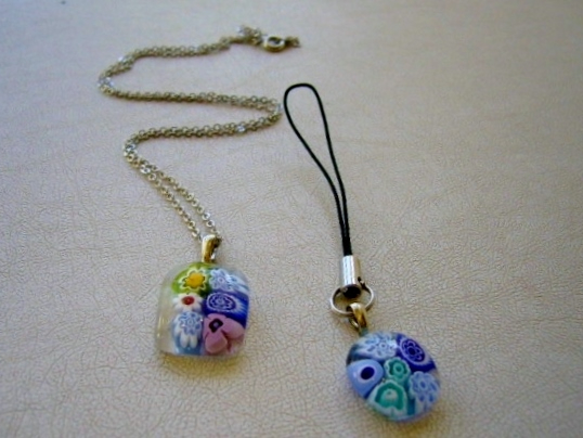 ミルフィオリストラップ&ネックレス