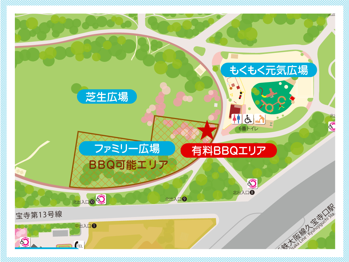 バーベキュー場のマップ