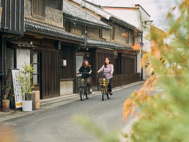 体験のあとはレンタサイクルにのって、多度津の街並み散策