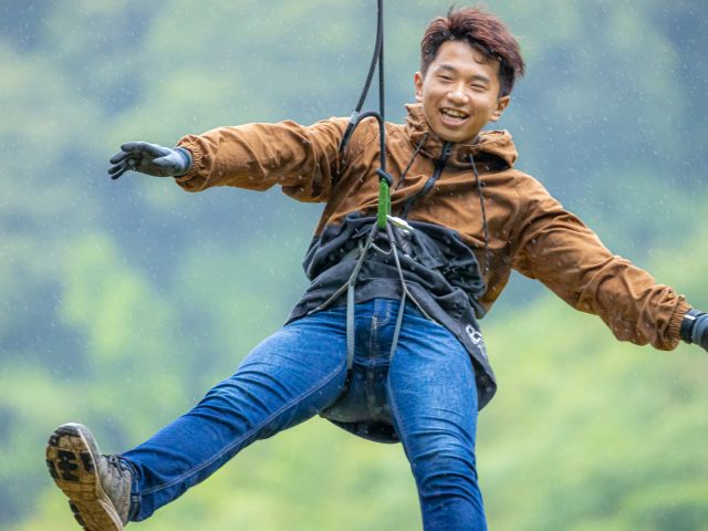 絶景のなか、空中散歩をたのしんでまーす!