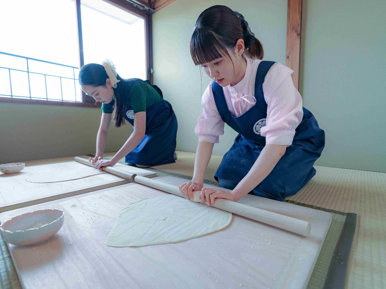 うどんづくり体験と季節野菜天ぷらの田舎ランチ