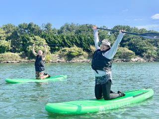 まずは足が付くところから、 少人数で丁寧にレクチャー。初心者・お子様でも楽しめます♪