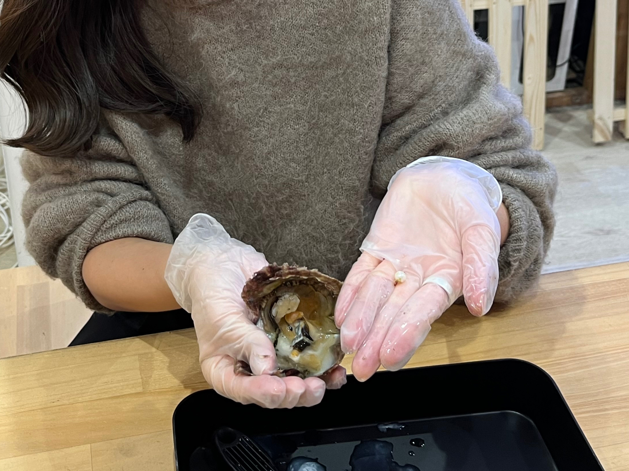 世界で1つだけ、自分だけの真珠が取り出せます♪