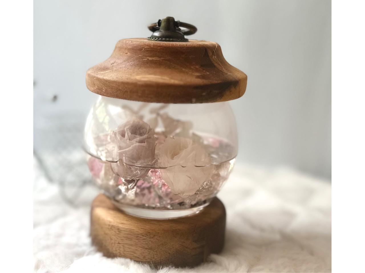 ハーバリウムウッドランタン作り