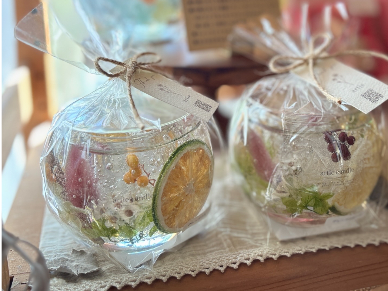 ジェルボタニカルキャンドル作り体験 】透明感と気泡が可愛い