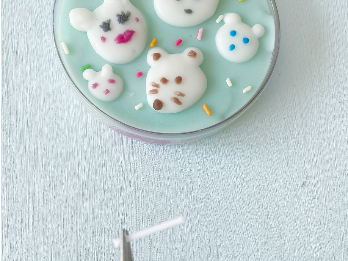 好きなところに付属の芯を指して灯せます