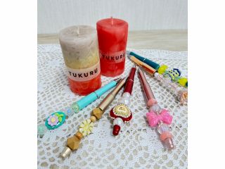 ★SUMMER CRAFT(サマークラフト)★「小さなチャンクチップキャンドルとビーズボールペン」のセット。2つの体験がセットでお得な期間限定メニューです!