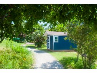 絵本に出てくるようなカラフルで可愛いガレージ