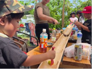 地元の竹を使った流しそうめんプラン☆
