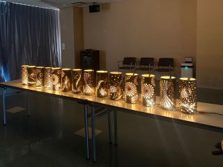 ご自身で作った竹灯り