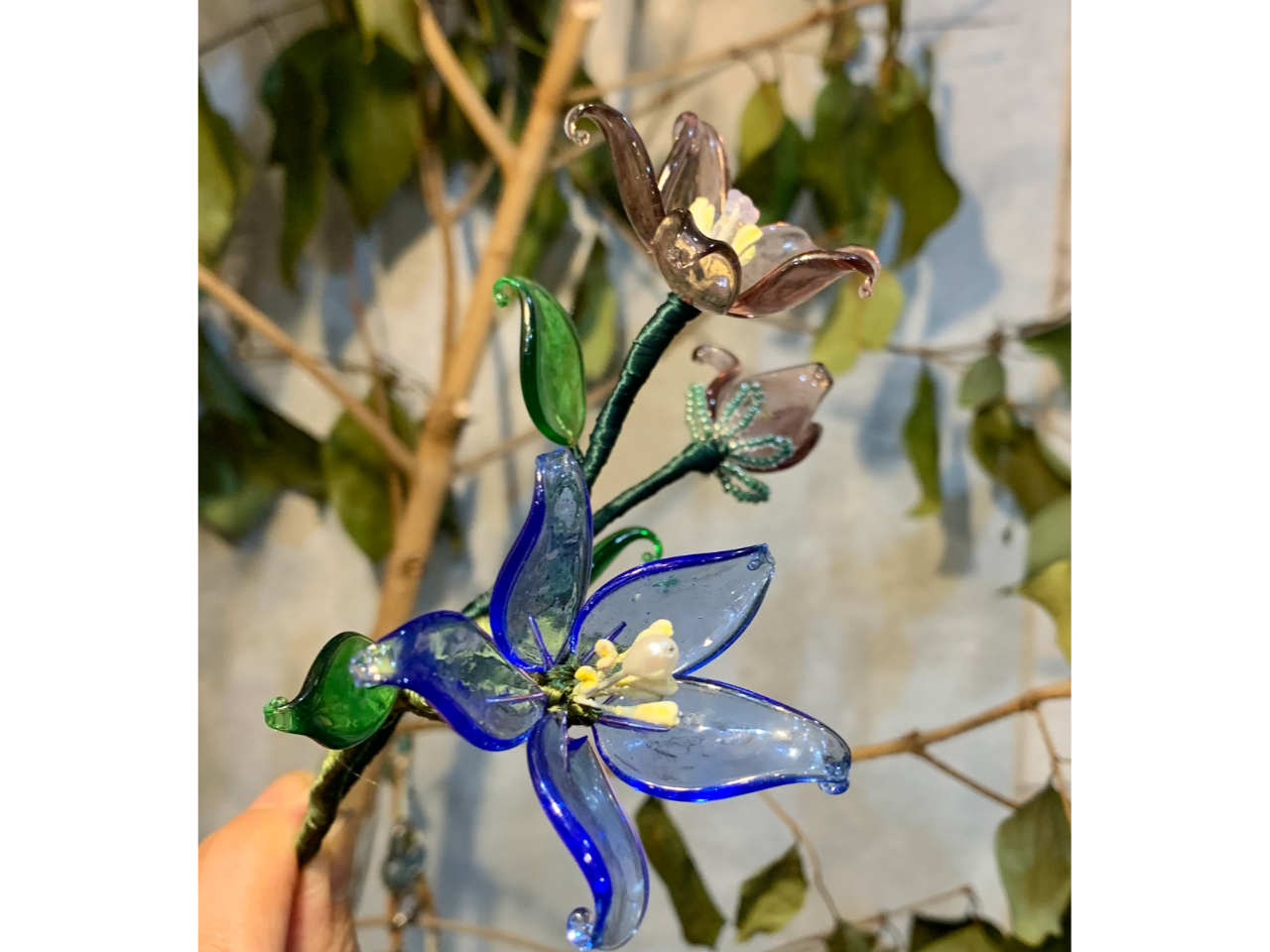 ビーズ道】【谷中】☆ヴェネチアンガラスのベルフラワー＆バルーン