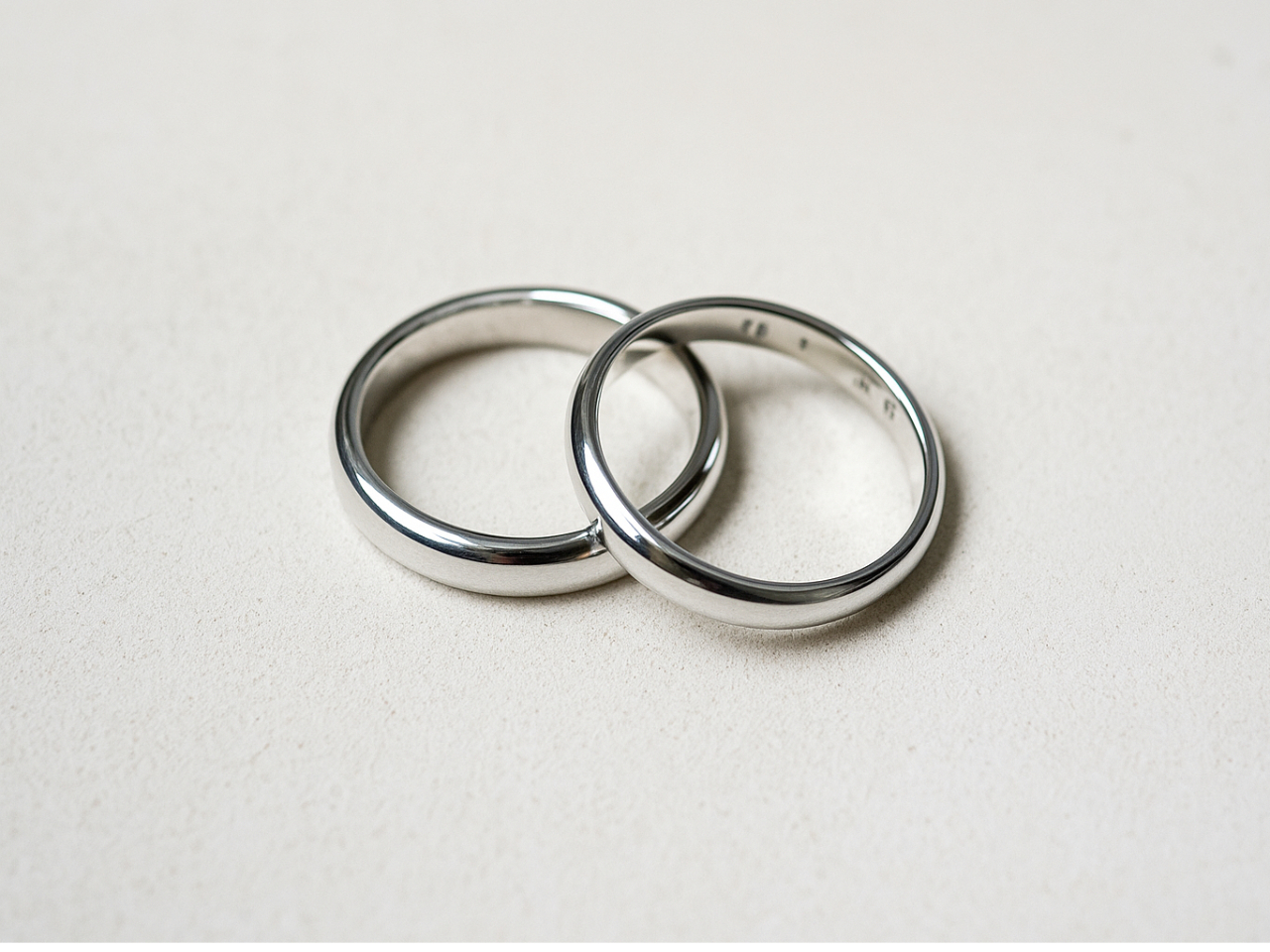 シルバー甲丸リング 3o、4o 裏に刻印を入れることが出来ます。