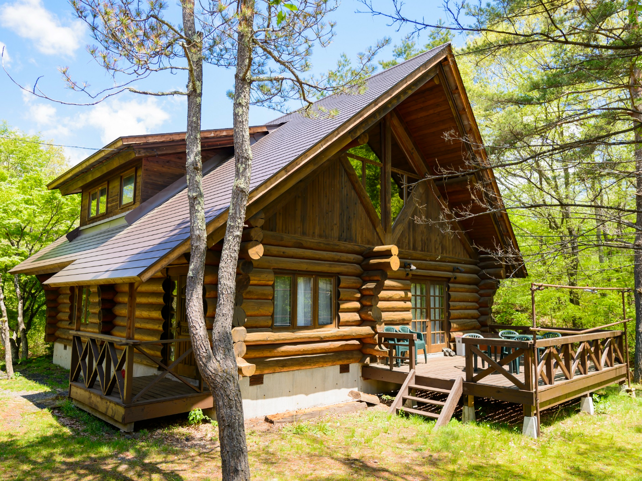 大人数でもゆったり泊まれる大型ログハウス（1棟貸し）！4名様より