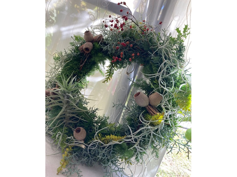 クリスマスリース(*^^*) フレッシュリース 木の実リース リース