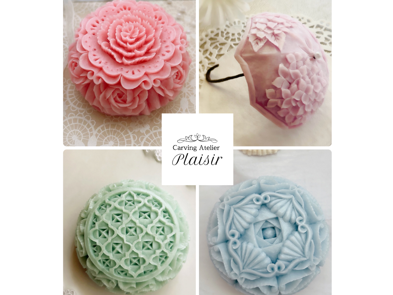 講師作品です☆ソープカービングってナイフ1本でこんな作品も作ることができちゃいます☆