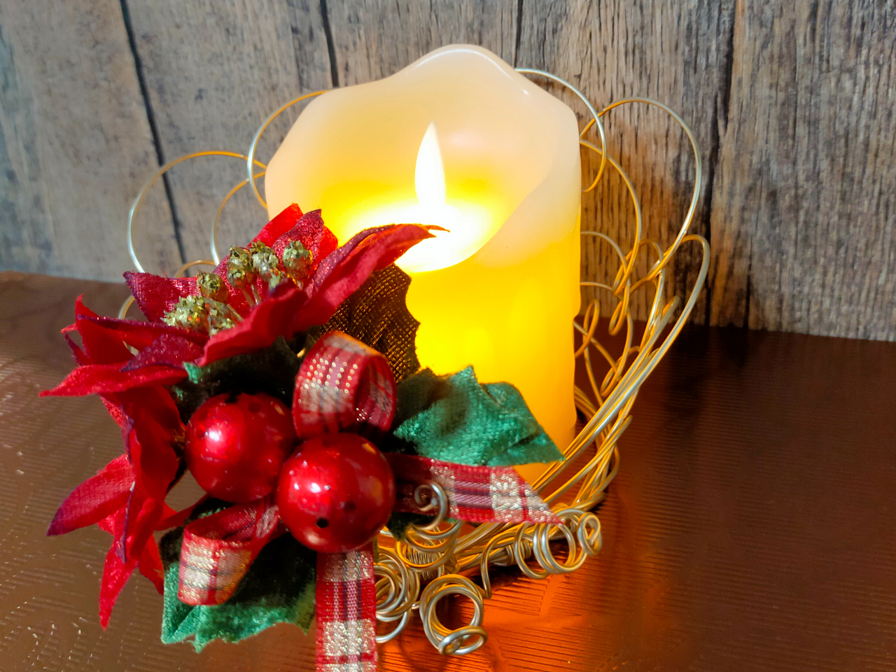 ワイヤークラフト キャンドルホルダー キャンドル キャンドルアレンジ フラワーアレンジメント テーブルライト ライトアップ クリスマスアレンジ