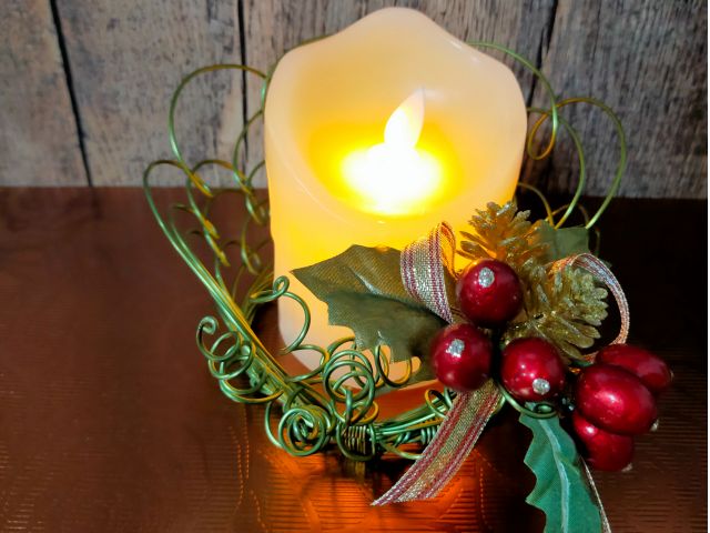 ワイヤークラフト キャンドルホルダー キャンドル キャンドルアレンジ フラワーアレンジメント テーブルライト ライトアップ クリスマスアレンジ