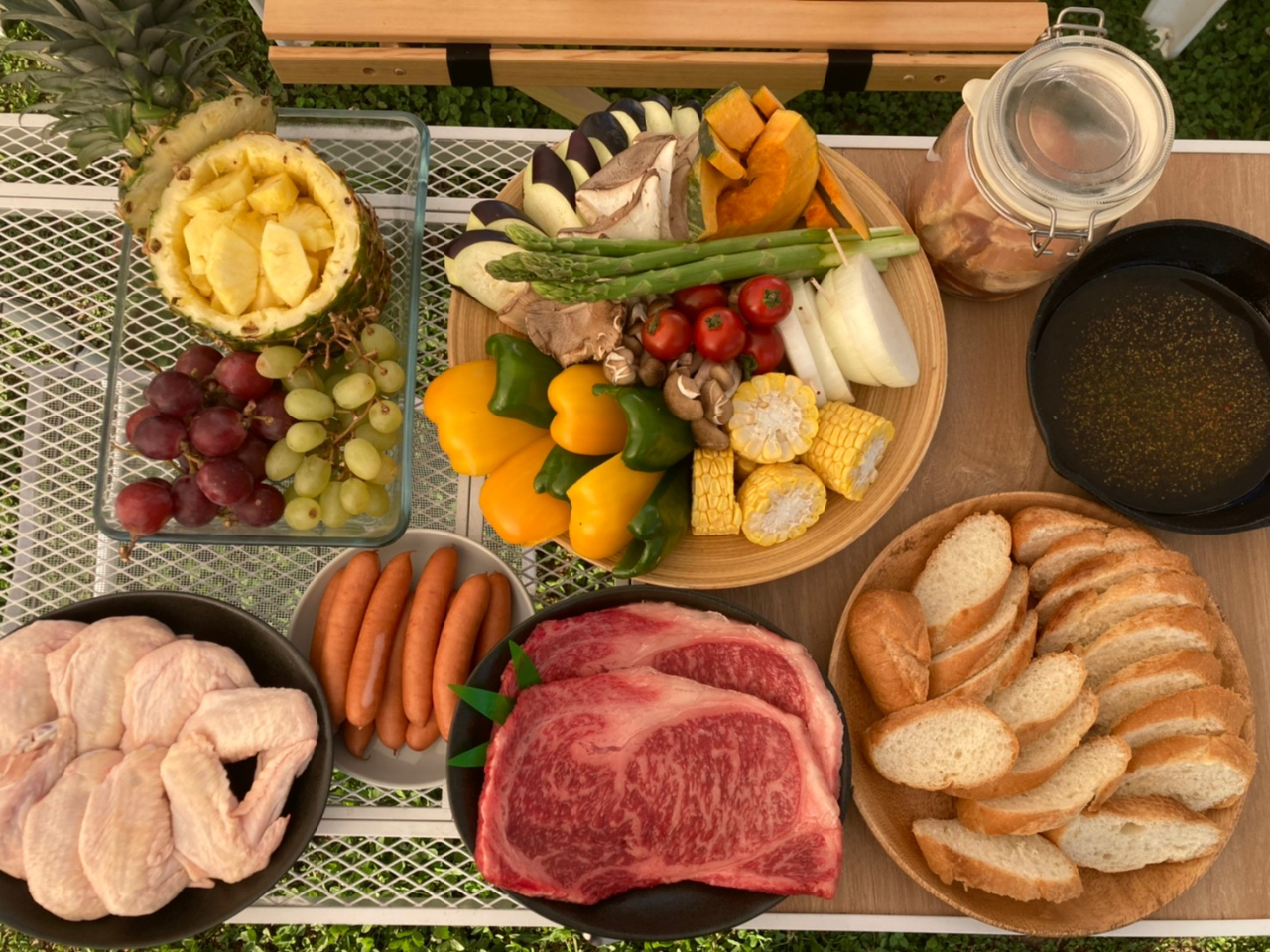 BBQ食材もご用意できます。画像は4名分です。