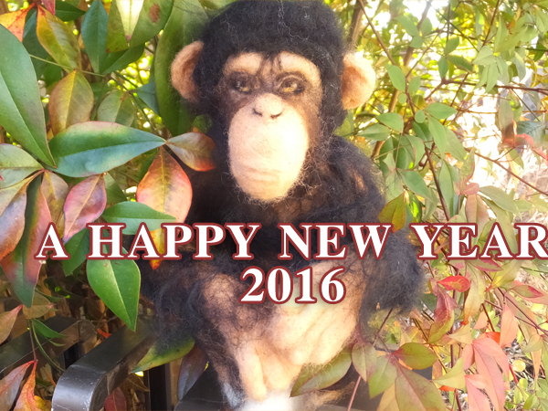 年賀状用に作ったチンパンジー