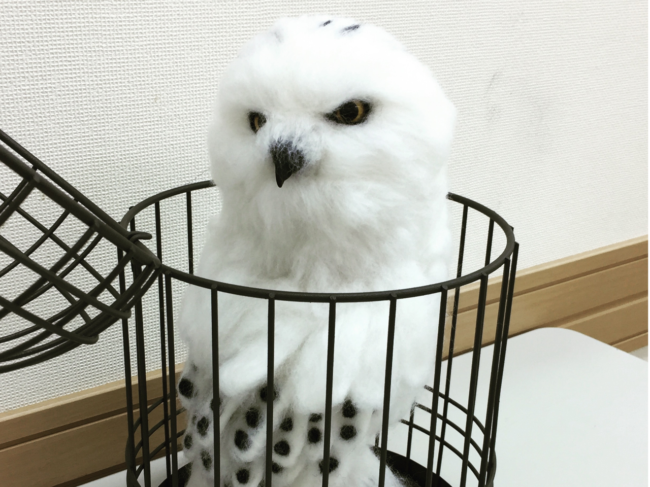 生徒さん作、ハリーポッターの白ふくろう。インスタでハリーポッターの公式アカウントからいいね!を頂いたそうです