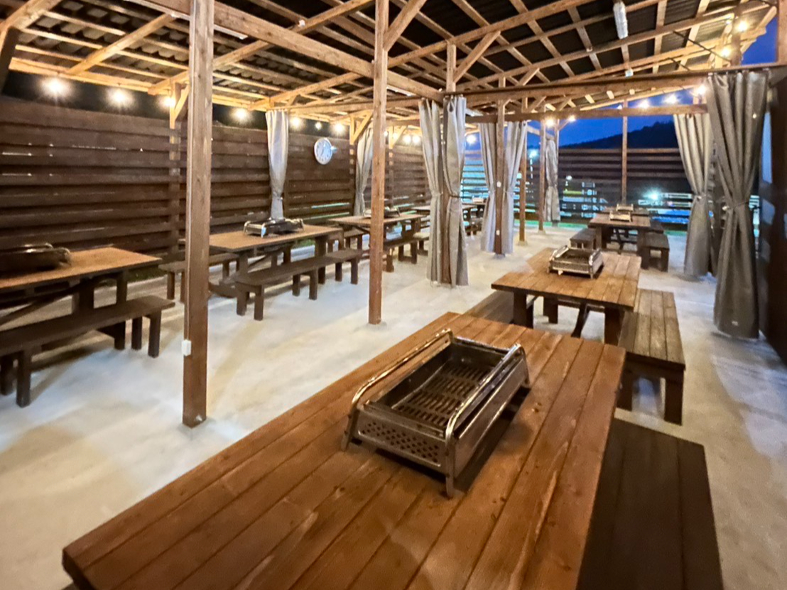 屋根付きで雨でも安心