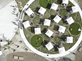 円環でつながる。 デザインにこだわったお洒落なBBQ場