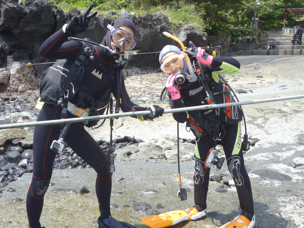 エントリー/エキジットには手すりが付いていて楽ちんです!