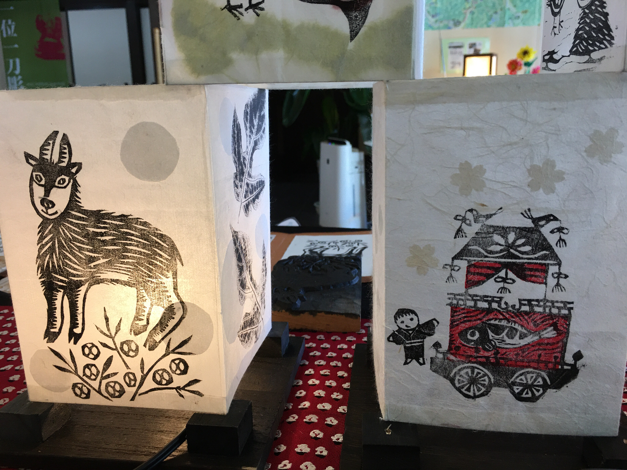 【わくわく体験 飛騨高山対象】♪飛騨版画と和紙でランプシェードづくり(四角型)♪...