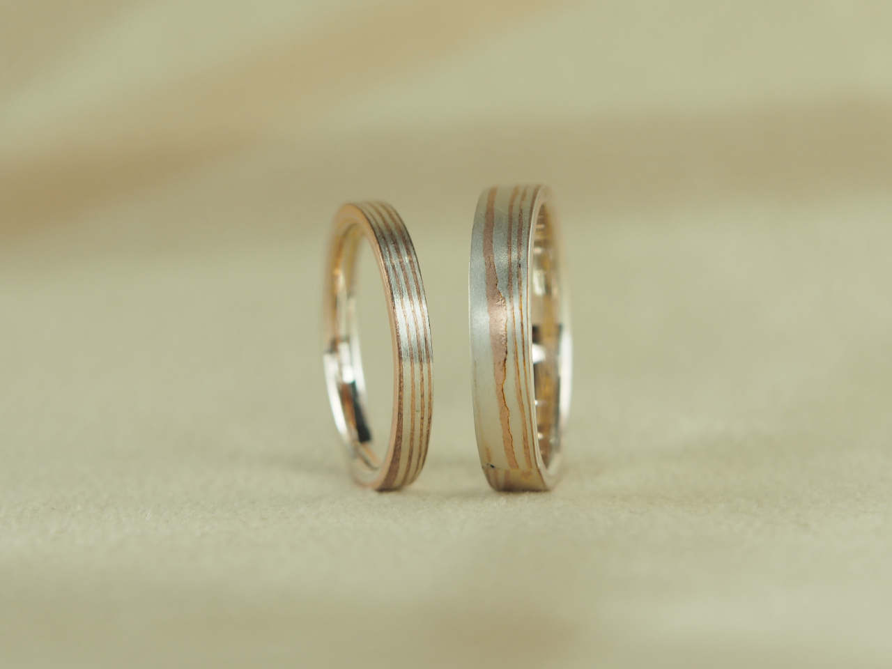 江戸時代に誕生した日本伝統工芸〈木目金〉で手作り指輪が出来ます。