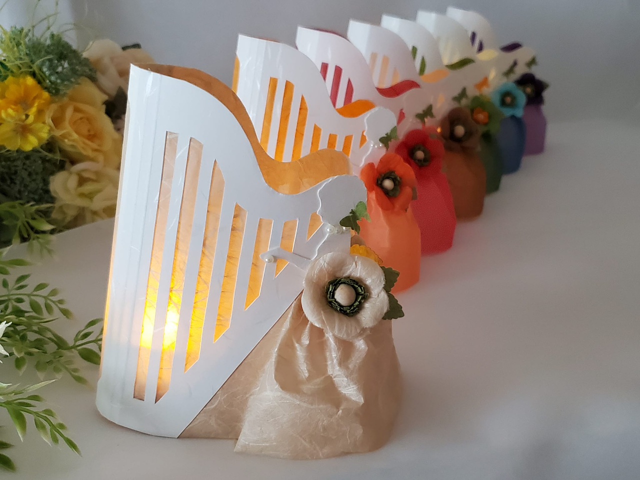 越前和紙で作るハープのキャンドルシェード