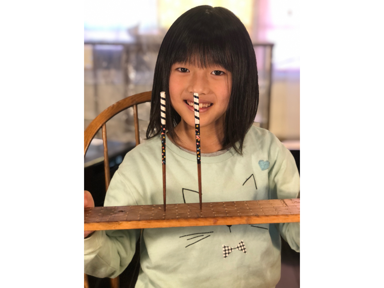 完成!色漆でドット模様付けたのが楽しかった(小学1年生)